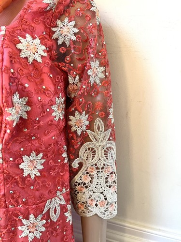 Red Lace African Dress, African Party Dress, Nigerian Dress, African Outfit - Picture 7 of 7