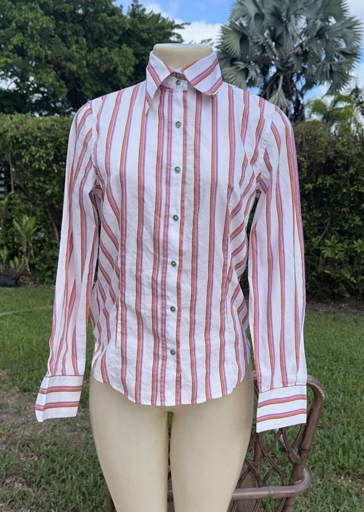 ETRO MULTI COLOR STRIPED BUTTON FRONT CASUAL SHIR… - image 1