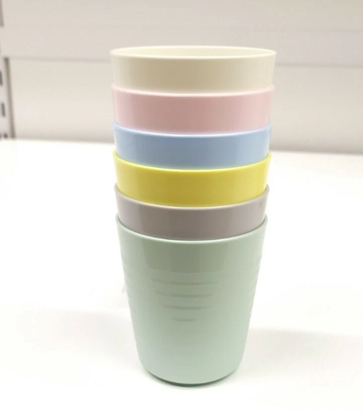 Ikea Kalas Niños Niños Tazas Plástico Colores Pastel 6 Tazas Nuevo 8oz Foto 2 de 4