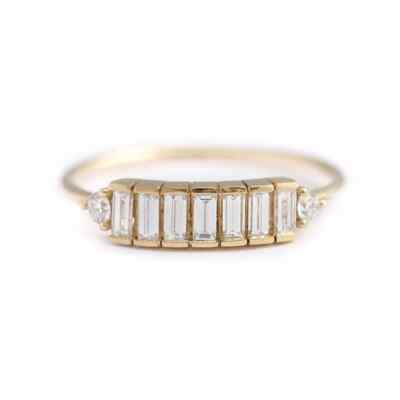 Superb Design Total 1.95 CT Baguette Cut Moissanite Engagement Ring For His Wife