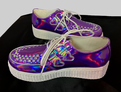 YRU Strange Cult Cvlt purple holographic Punk Emo Goth Rocker