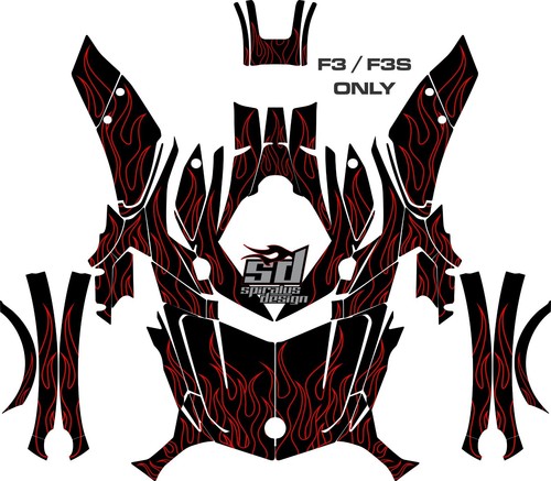 Can Am Spyder F3 F3S Decal Graphic Wrap kit - Hot Rod Flame Pinstripe - Picture 3 of 4