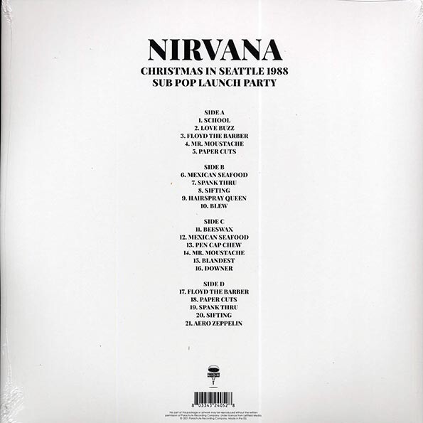 Nirvana Christmas In Seattle 1988 2xLP Clear Vinyl Gatefold Ltd Ed