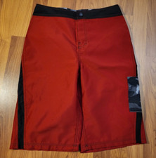 North Face Board Shorts Swim Trunks Boys Large L Size 16 Unlined Red Camo Pocket