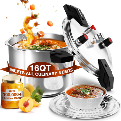 #ad #ad 16 Quart Pressure Canner amp; Cooker Induction Compatible Easy Locking Silver $180.99