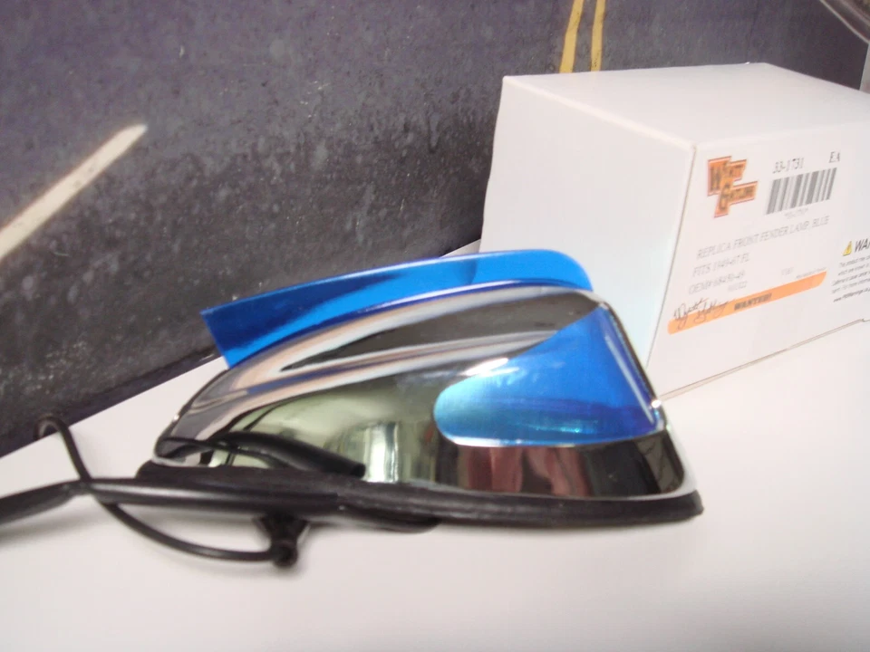 Lámpara guardabarros delantero Harley lente azul '49-67 Duo Hydra Glide FLH V-Twin 33-1731 Y2 Foto 2 de 4