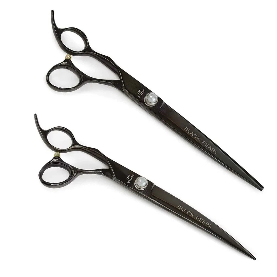 Left Hand Black Pearl Grooming Shears Titanium Coated Pro True Lefty Dog Cat - Image 3 of 4