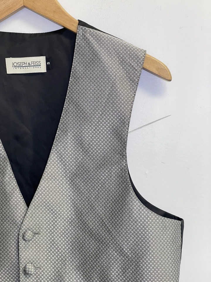 Joseph & Feiss Men's Size S Grey Suit Vest Fullback Mason Wedding Formal - Image 3 of 4