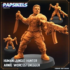 Human Jungle Hunter Arnie Worcestenegger Papsikels Miniature AvP Aliens Predator