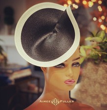 Aimee Fuller Kentucky Derby Black White Chic Fascinator Hat Bridal Del Mar Races