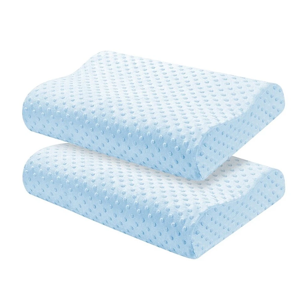 2 Pack Memory Foam Sleeping Pillow High Low Side Ergonomic Design Neck Support - Image 4 of 4