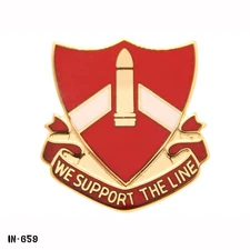 US Army DUI Pin ~ 28th Field Artillery "We Support The Line" Vanguard USA ~ NEW