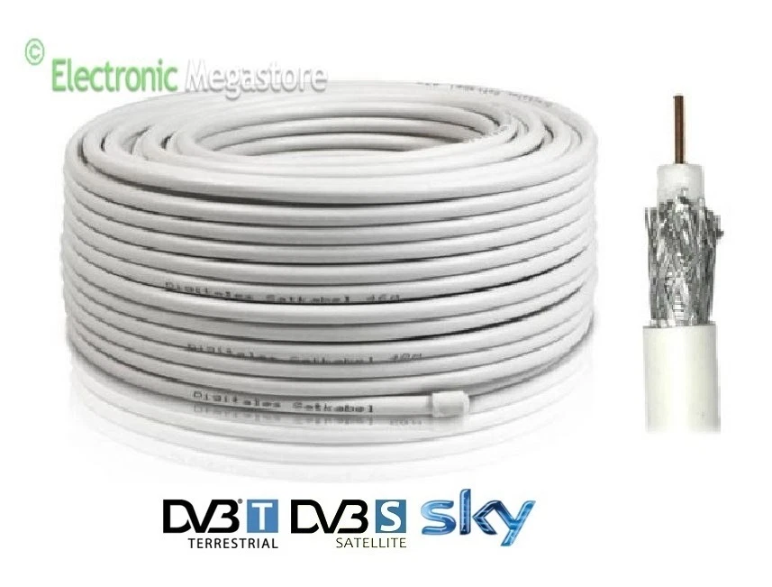 MATASSA CAVO COASSIALE TERRESTRE SATELLITARE SAT DVB-T 5 mm DA 100 M DIGITALE