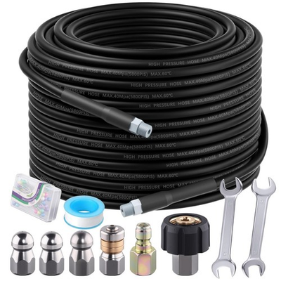 #ad 100FT Sewer Jetter Nozzles Kit 4000PSI Drain Cleaning Hose for Pressure Washer $37.50