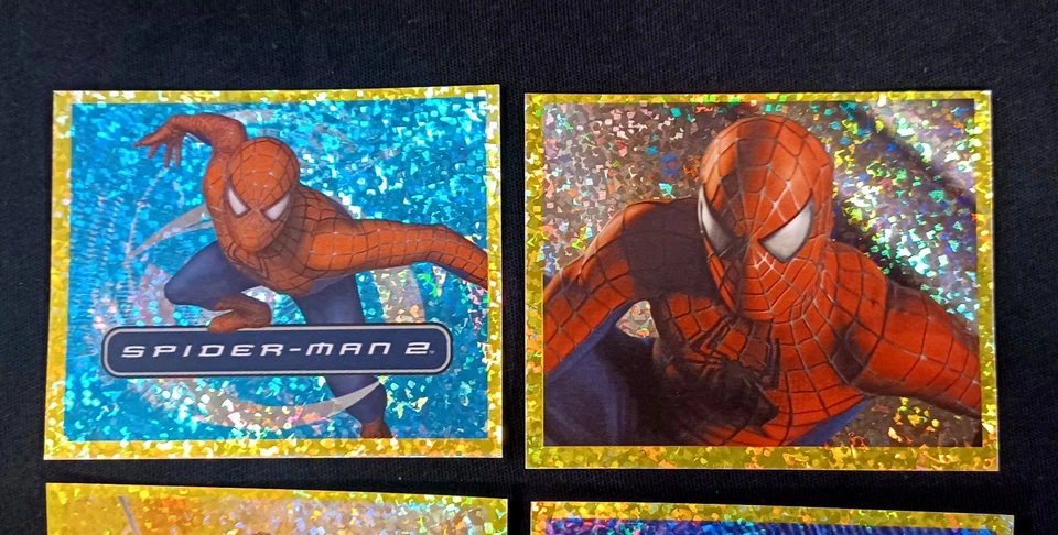 RARE 2004 Panini Spider-Man 2 Gold Shimmer stickers (lot of 4) - Image 2 of 4