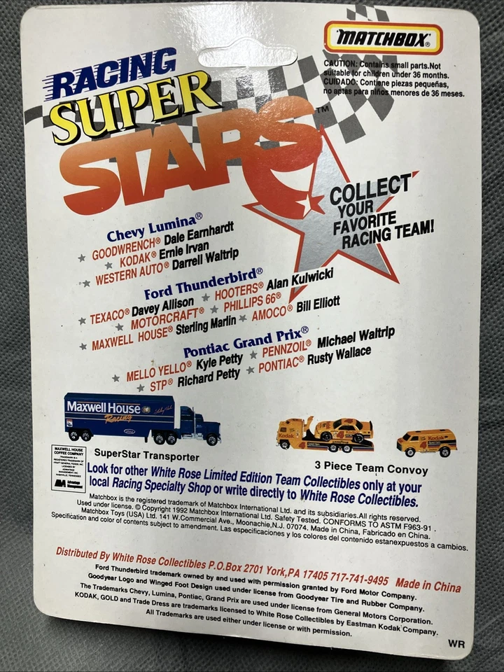 Matchbox White Rose 1992 Racing Super Stars NASCAR #43 Richard Petty STP, 1:64 Foto 2 de 4