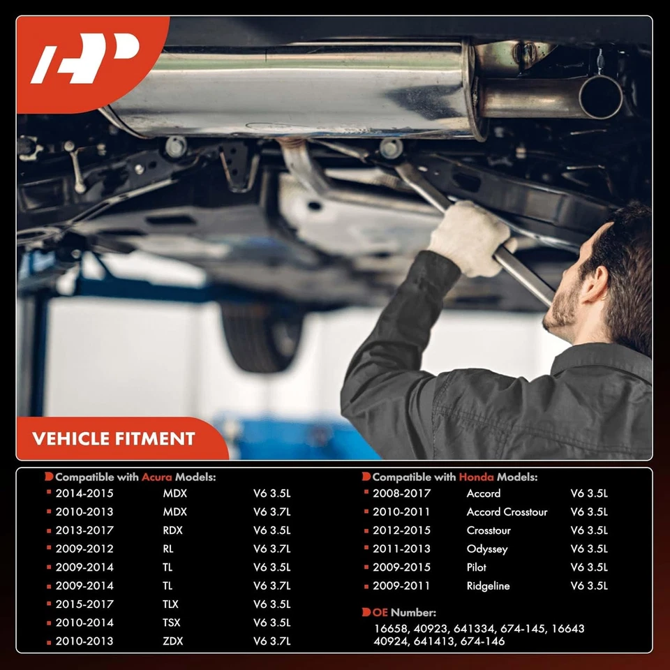 Kit convertidor catalítico delantero 2 piezas ajuste directo compatible con Honda Accord 20... Foto 3 de 4