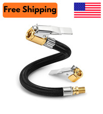 Upgraded 12" Tire Inflator Hose Adapter with Brass Locking Quick Chuck, High Pre