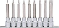 "Ks Tools 1/2\" Chromeplus Bit-Stecknuss-Satz Torx, Lang, 9-Tlg T20-T60"