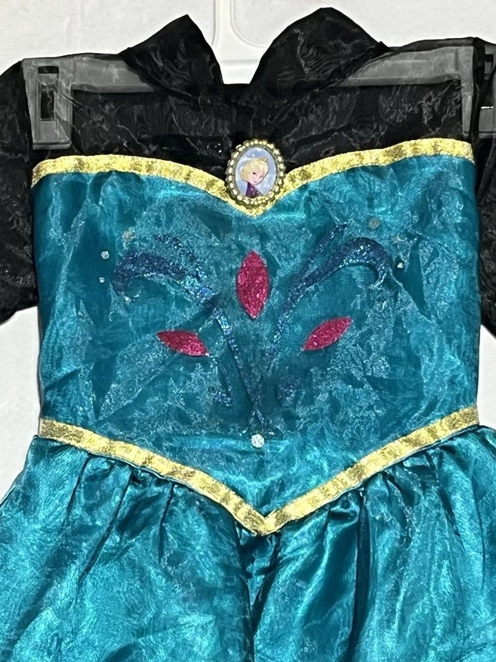 Disney Princesa Frozen Elsa Coronación Vestido Niños 4 - 6X Disfraz Halloween Verde azulado Foto 4 de 4