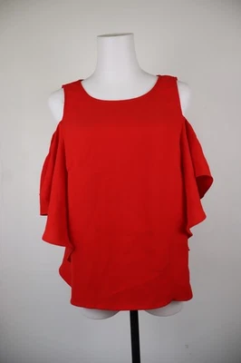 GUESS Damen T-Shirt L Rot Kurzarm Polyster Vintage Basic - Bild 1 von 4