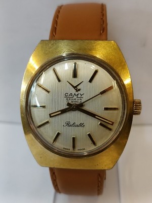CAMY RELIABLE 17J WINDING WHITE DIAL 6341 SWISS MEN'S WORKING CONDITION