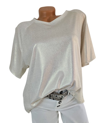  IDamen T Shirt Oberteil  Tunika Top  champagner gold 40 42 44 NEU! 