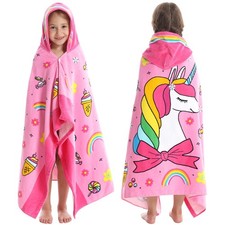 Kids Hooded Bath Towel 30 x50 Ultra Absorbent Cotton Cartoon Bavilk Towels Girls