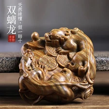 6.7*4.5*3.3cm Hand Carved Gold Phoebe Netsuke: Turtle Shell “富甲天下”
