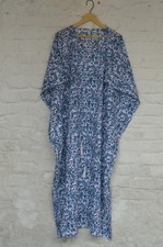 100 TARRIF FREE  0 CHARGE 100 Cotton Indian Hand Print Long Kaftan Dress KF-6