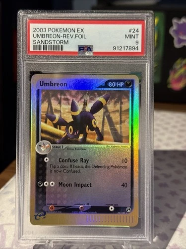 2003 Pokemon Umbreon 24/100 Sandstorm Reverse Holo Foil PSA 9 Mint POP 113