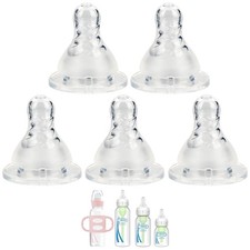 Silicone Nipple for Dr. Brown  s Natural Flow Level 3 Narrow Baby Bottle, Fast...
