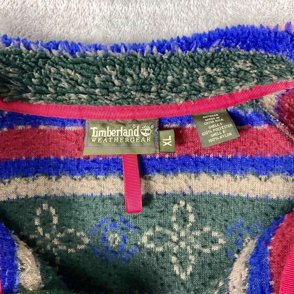 VTG Timberland Men's Size XL Weathergear 90’s Sherpa Fleece Full Zip EUC - Image 4 of 4