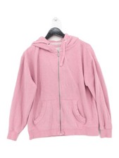 Fat Face Women's Hoodie M Pink Cotton with Polyester Pullover