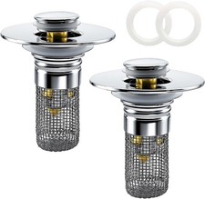 Bathroom Sink Drain Strainer, Pop-up Sink Drain Strainer with Removable Strainer