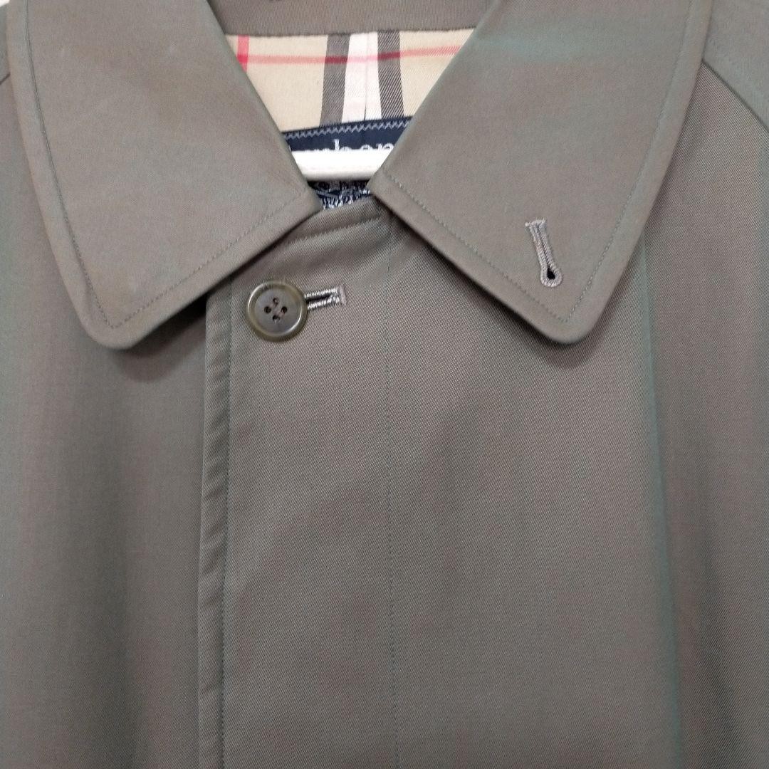 Burberry Balmacaan Trench Coat Plain Collared Khaki Iridescent Size L For Men thumbnail 19