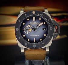 Panerai Submersible Navy SEALs Titanio PAM01669 47mm Black Dial W/Ext Warranty 6