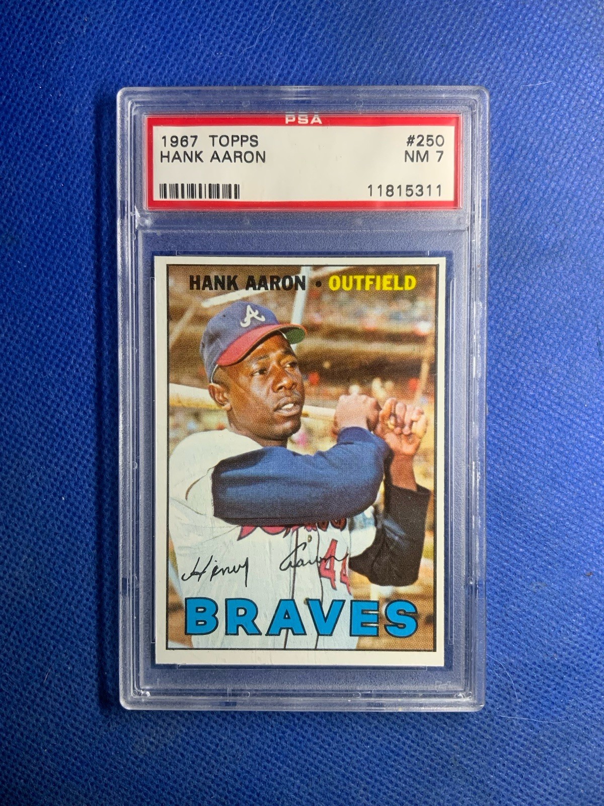 1967 Topps HANK AARON #250 PSA 7 (NM) HOF Braves BASEBALL CARD