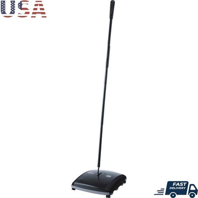 Low-Profile Bristle Brush Sweeper Carpet Tile Wood Multi-Surface Cleaning New