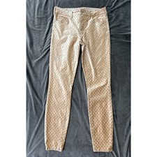 PILCRO ANTHROPOLOGIE Womens Jeans 27 Velvet High Rise Skinny Ankle Polka Dot