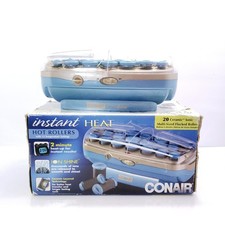 Vintage Conair Ion Shine 12 Jumbo Velvet Hot Rollers Clips Instant Heat CHV141X