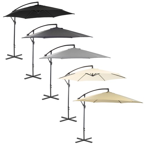 Charles Bentley 3m Hanging Banana Cantilever Garden Umbrella