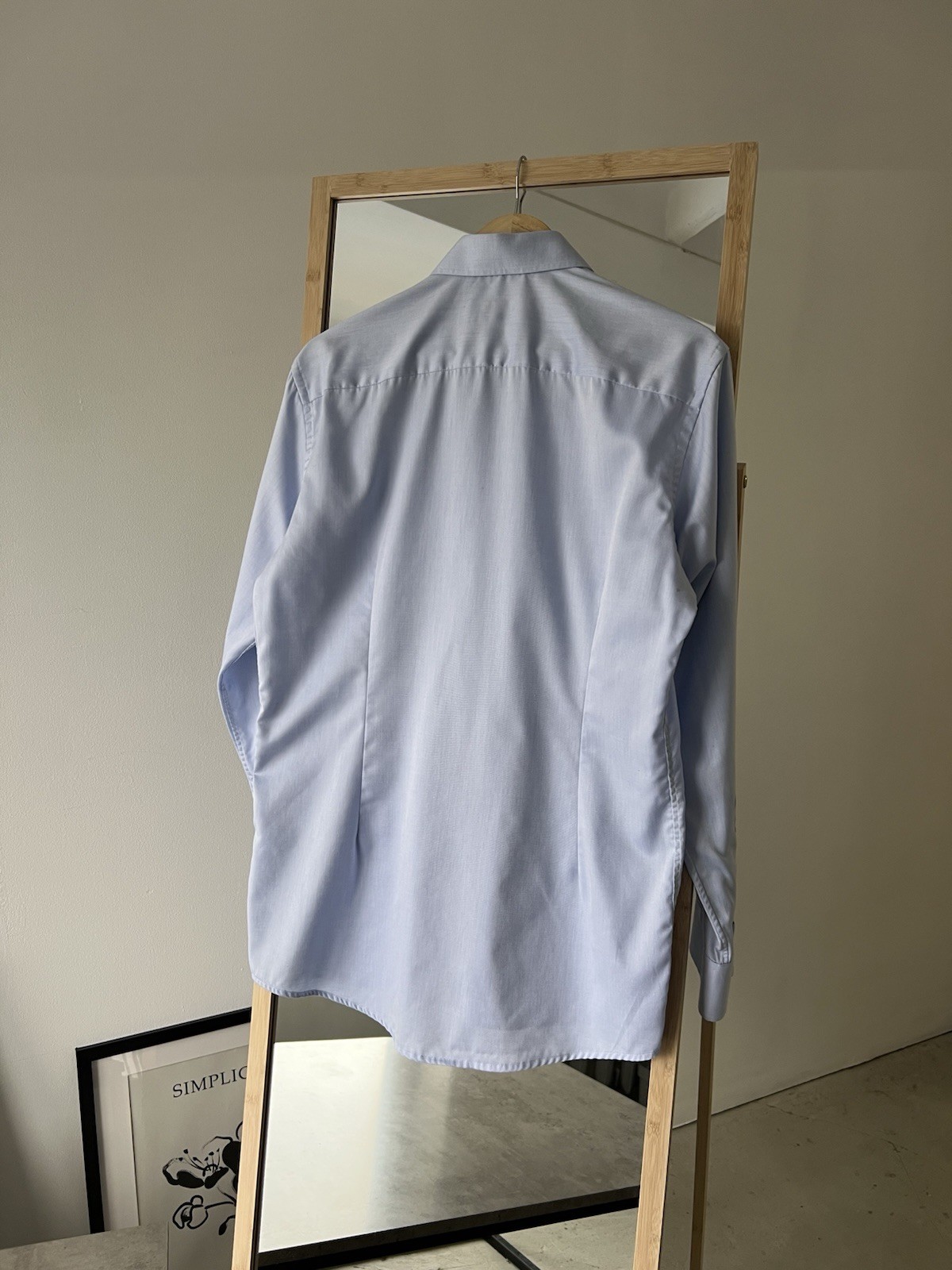 ETON Light Blue Shirt Wide Spread Collar Luxury Cotton Slim Fit Size 41/16/L