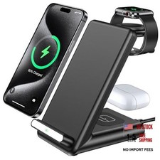 Wireless Charging Station,3 in 1 Charging Stand Made for Apple Watch Black