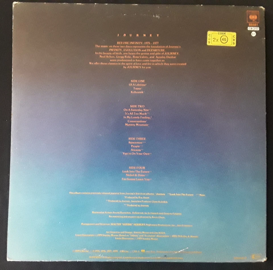 Journey – In The Beginning 1975-1977 - 2xLP - 33T - EU 1979 - VG+/VG - Photo 3/3
