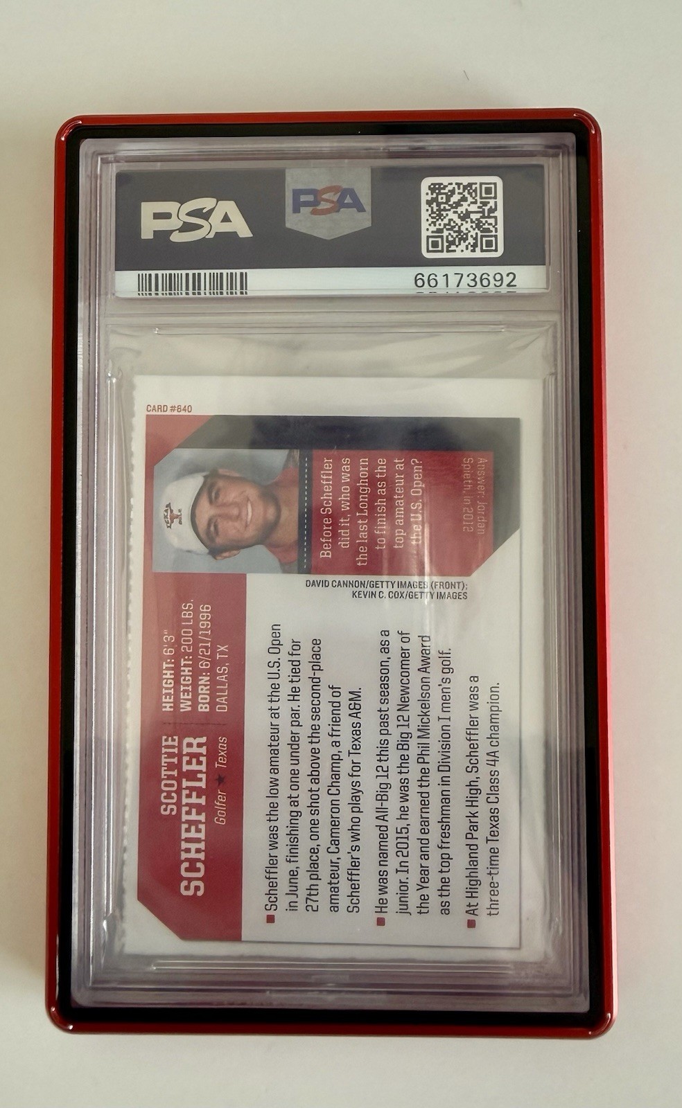 2017 Sports Illustrated for Kids Scottie Scheffler #640 PSA 10 Rookie (RC) PSA 6 view 2
