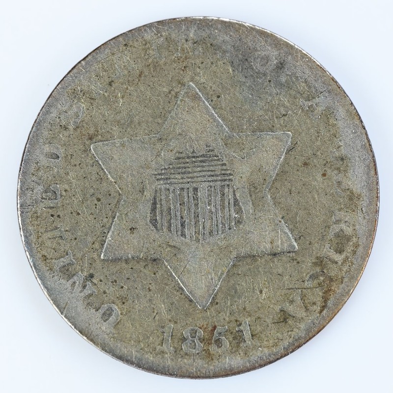 1851 Three Cent Silver Good 3CS