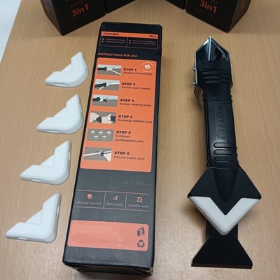 SAKER 3-in-1 Silicone Caulking Tool Sealant Remover Scraper Finishing Kit