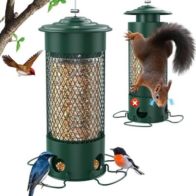 Metal Squirrel Proof Bird Feeders for Outdoors Hanging,Weight-Activated Large...