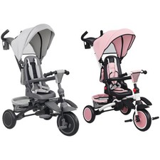 Qaba 6 in 1 Kids Tricycle with Adjustable Push Handle for 1-5 Years
